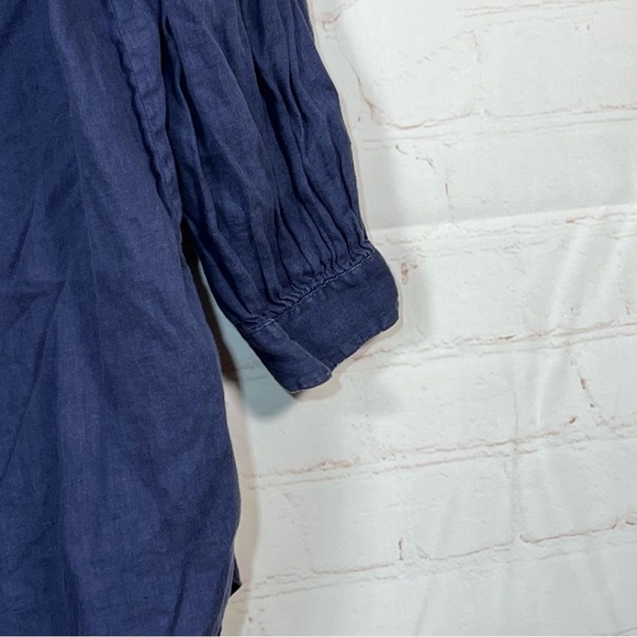 Polo Ralph Lauren 100% Linen Off Shoulder Boat Neck Top Womens Large Blue - Picture 7 of 13